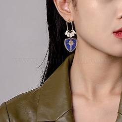 12 шт. 3 стильные латунные серьги-гвоздики с микро-паве из прозрачного кубического циркония ZIRC-SZ0002-26