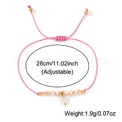 Браслеты из плетеных тканей с подвесками в виде стеклянных сердечек&nbsp;ZL0306