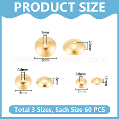 180 шт. 3 стиля колпачков из нержавеющей стали 304 STAS-UN0058-03