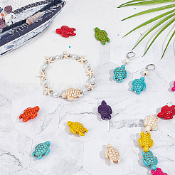 2 нити окрашенных синтетических бирюзовых бусин G-SC0002-92