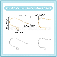 100 шт. 2-х цветные крючки для сережек из нержавеющей стали 304 STAS-UN0053-63