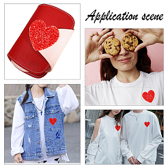 26 шт. 6 нашивки в форме сердца из термоклея со стразами&nbsp;AJEW-FG0002-25