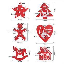 Рождественские тематические деревянные подвесные украшения&nbsp;HJEW-CJC0003-02