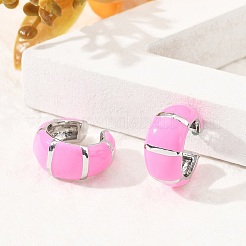 Серьги-каффы в форме буквы С из латуни EJEW-D321-04P-01