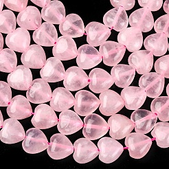 Сердце природного розовый кварц бисер пряди G-G632-01