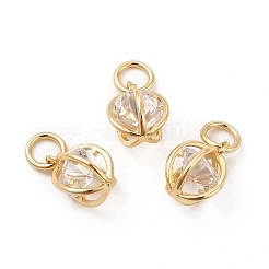 Подвески из латуни с покрытием из прозрачного кубического циркония KK-E081-09G