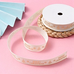 Плоская рождественская тема полиэфирная лента в крупный рубчик OCOR-YWC0001-01A-01