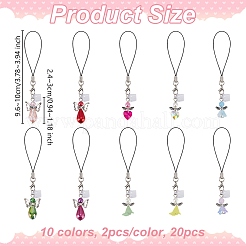 20 шт. 10-цветные ремешки для мобильных телефонов из стекла&nbsp;HJEW-OC00047