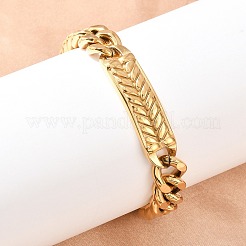 Браслеты из кубинской цепочки из нержавеющей стали 304 BJEW-D379-06G