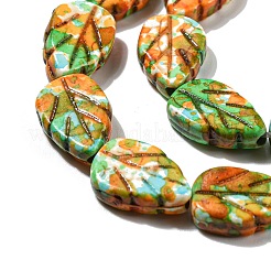 С напылением окрашенные синтетические бирюзовые бусинки&nbsp;X-G-E617-A06-02