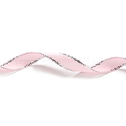 Репсовые ленты с двойными ребрами из серебряной нити SRIB-L012-6mm-001