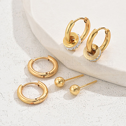 3 пара минималистичных сережек из нержавеющей стали KR5493