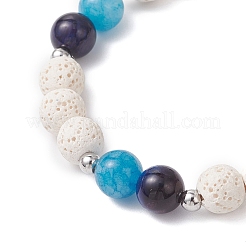 Браслеты из натуральных бусин лавы&nbsp;BJEW-JB12621