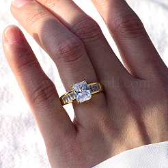 Элегантное серебряное кольцо с квадратным цирконием s925 для женщин GZ5255-1