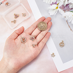 8шт 4 стиля латунные подвески с микропаве и кубическим цирконием&nbsp;KK-BBC0001-87