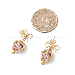 Серьги-гвоздики с бриллиантами из латуни&nbsp;EJEW-MZ00465-03