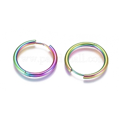 Серьги-кольца Huggie Hoop из нержавеющей стали 304 с ионным покрытием (IP) EJEW-G272-01-20mm-M