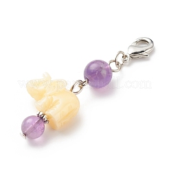 Подвесные украшения из бисера из натурального драгоценного камня HJEW-JM00711-02