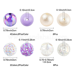 40шт 8 стиля акриловые бусины&nbsp;OACR-FS0004-11