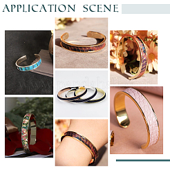 Набор из 2 шт. латунных рифленых открытых браслетов-манжет для женщин BJEW-UN0001-31