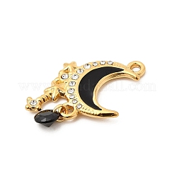 Подвески из нержавеющей стали 304 со стразами&nbsp;LS-STAS-P431-41G-01