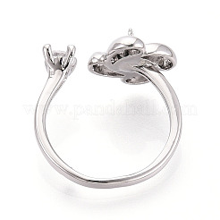 Оправы для колец-манжет из латуни с микропаве из прозрачного кубического циркония KK-T076-36G