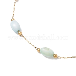 Браслеты из ракушек и овальных звеньев нержавеющей стали 304 для женщин&nbsp;BJEW-JB12379