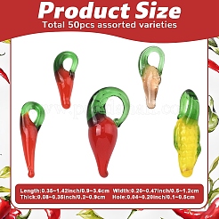 50шт 5 стиля подвески ручной работы лэмпворк&nbsp;LAMP-YW0004-32