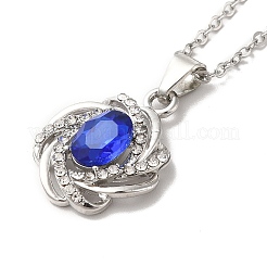 Колье-пандант со стразами и цепочками-кабелями&nbsp;LS-NJEW-K247-01P