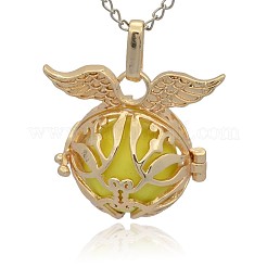 Золотые тона латунные клетки подвески KK-J213-12G