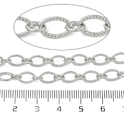 Цепочки ручной работы из нержавеющей стали 304 с текстурированными овальными звеньями&nbsp;STAS-F341-12P