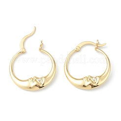 Латунные серьги-кольца из прозрачного кубического циркония KK-H753-01G