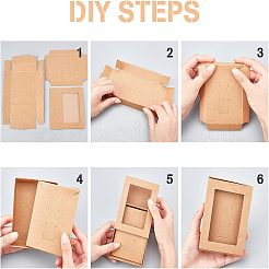 Складной ящик типа креативная коробка из крафт-бумаги CON-WH0077-12