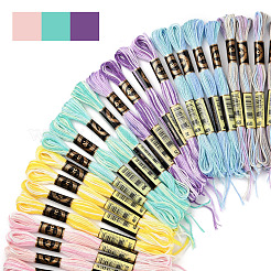 24 моток 6 цвета 6-слойная полиэфирная мулине для вышивания OCOR-FS0001-04