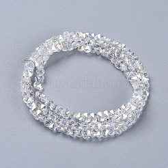 Стеклянные бусины с гальваническим покрытием  EGLA-L021-AB03