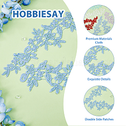 6 пара аппликаций из двухцветного полиэстера с вышивкой и кружевом PATC-HY0001-24