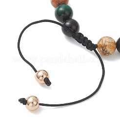 Браслеты из плетеного бисера с натуральными и синтетическими бусинами из смешанных драгоценных камней для женщин и мужчин&nbsp;BJEW-JB13425-02