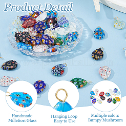 48 шт. подвески из стекла миллефиори ручной работы&nbsp;PALLOY-HS00035