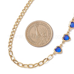 2 шт. Женские ожерелья-цепочки из нержавеющей стали 304 с круглым белым жемчугом и сердцем в форме сердца NJEW-JN05594