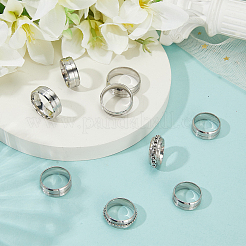 14 шт. 7 стиля из нержавеющей стали с рифлеными кольцами для пальцев&nbsp;STAS-SC0010-65P