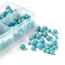 340шт 4 размера бусины из натурального говлита G-LS0001-20