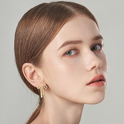 2 пара сережек-гвоздиков из латуни 2 цветов с прозрачным фианитом для женщин&nbsp;EJEW-HS0001-01