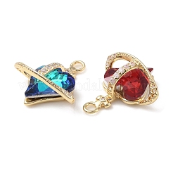 Латунь с подвесками из стекла k9 и стразами&nbsp;KK-C024-56KCG