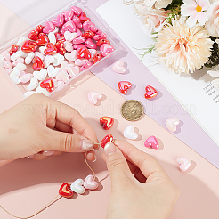 80 шт. 4-цветные непрозрачные акриловые бусины с УФ-покрытием&nbsp;OACR-PH0004-75