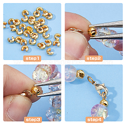 400 шт. Латунные крышки для обжимных бусин KK-DC0004-78G