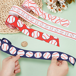 20 ярд 4-х стилей полиэстеровая репсовая лента с бейсбольным принтом&nbsp;OCOR-PH0004-08
