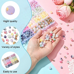 648 шт. 24 вида стеклянных бусин с эффектом кракле DGLA-FS0001-12