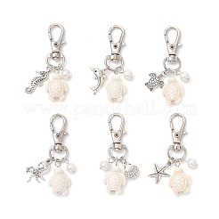 Подвеска в виде черепахи из синтетической бирюзы&nbsp;HJEW-JM03712