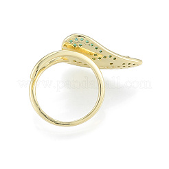 Открытая манжета в виде листа кубического циркония RJEW-N037-036