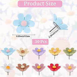 30 шт. кнопка-булавка из смолы в виде цветка FIND-CN0001-80